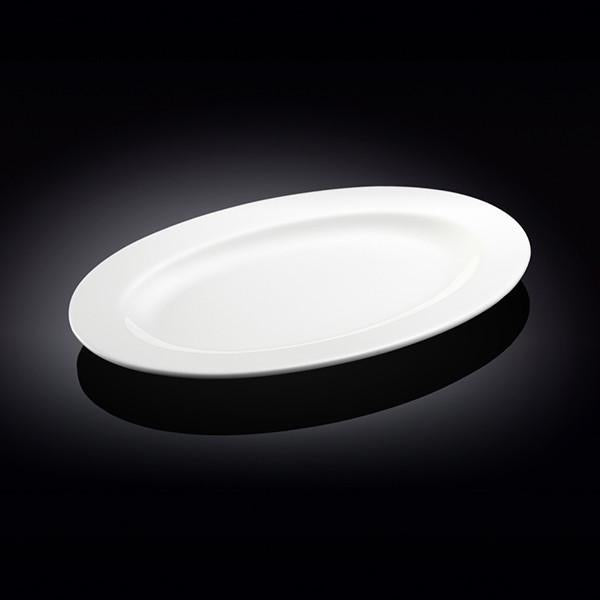 Rolled Rim White Oval Plate / Platter