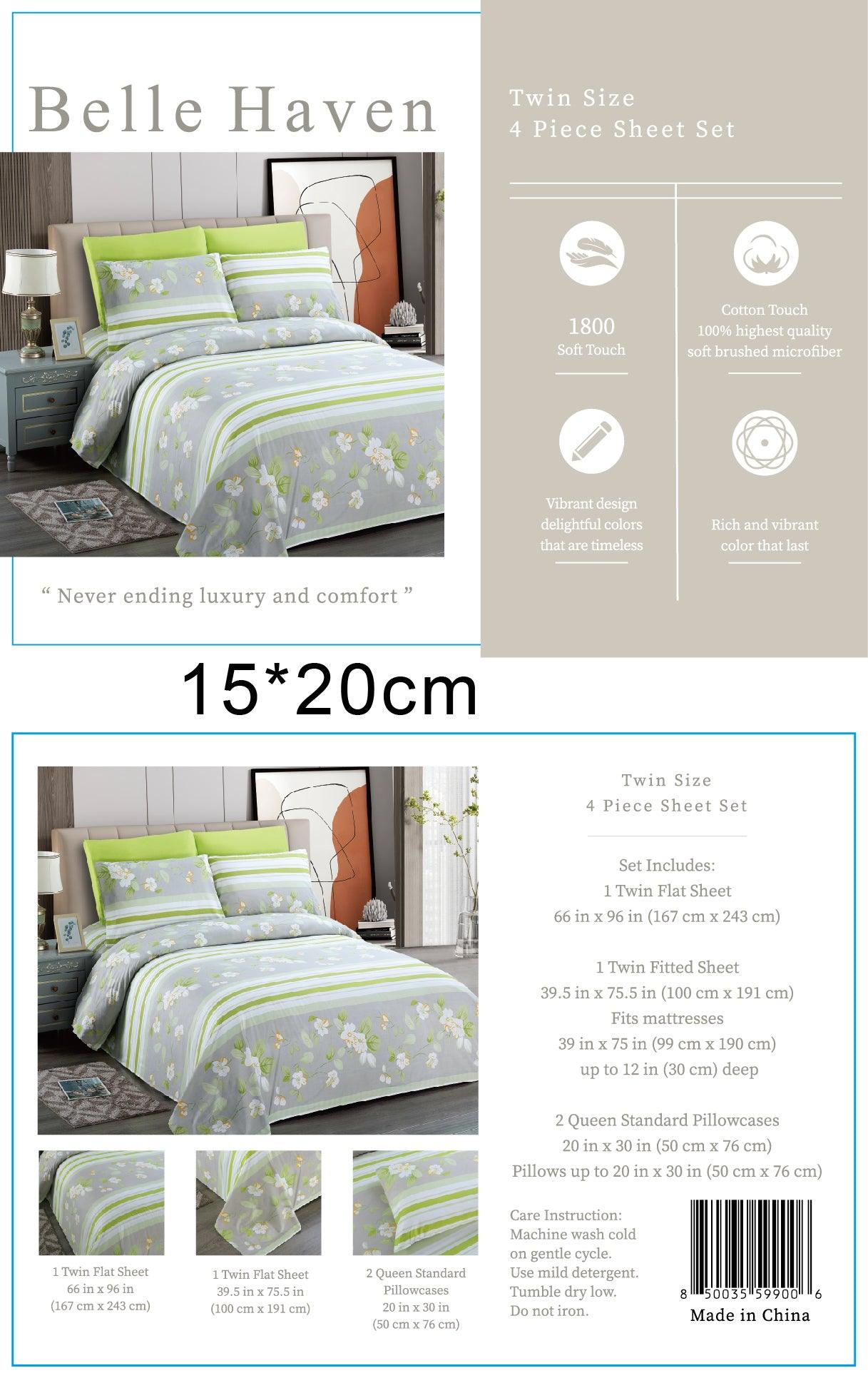Belle Haven 6 Piece Cotton Bedsheet Set