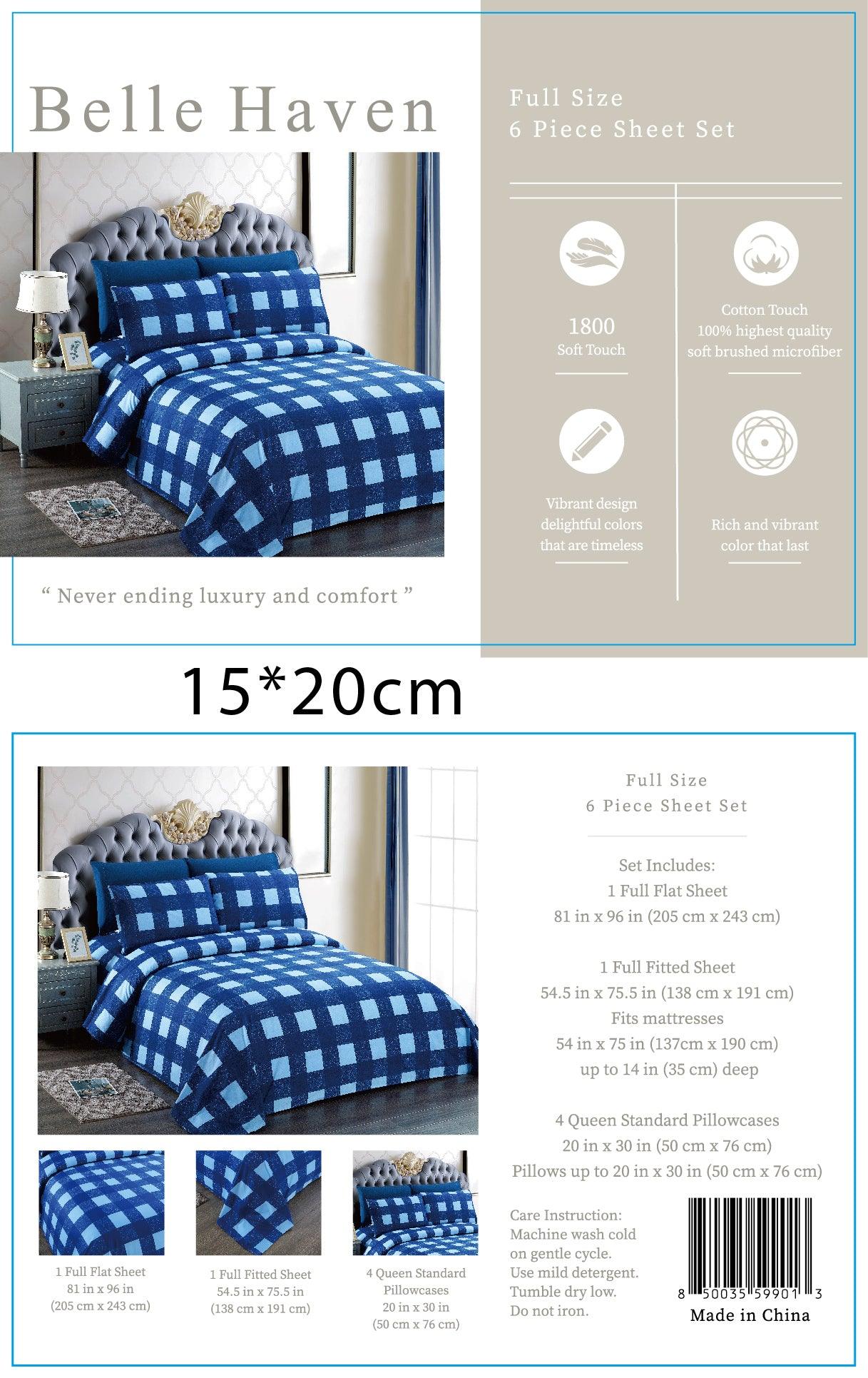 Belle Haven 6 Piece Cotton Bedsheet Set