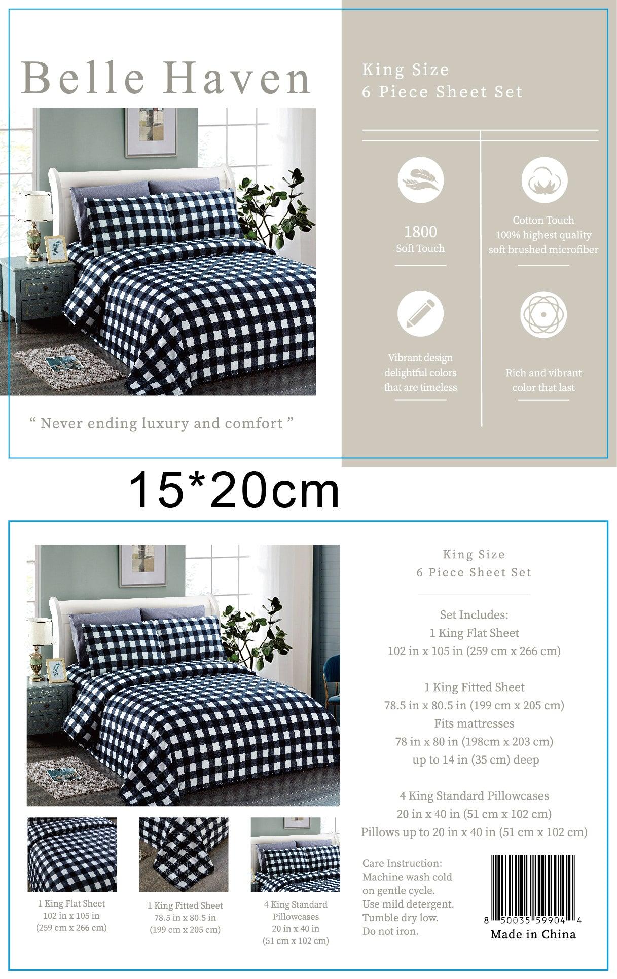 Belle Haven 6 Piece Cotton Bedsheet Set