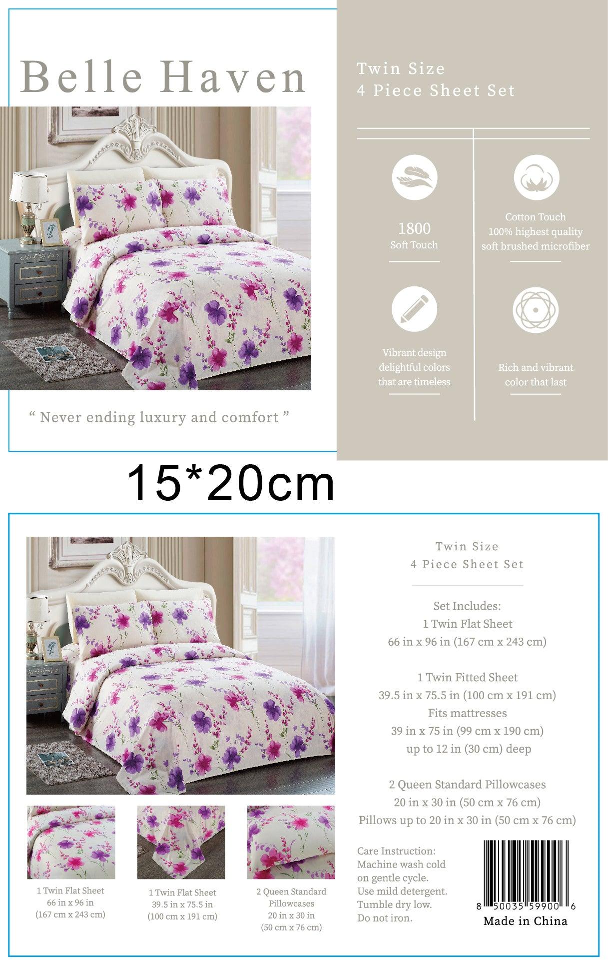 Belle Haven 6 Piece Cotton Bedsheet Set