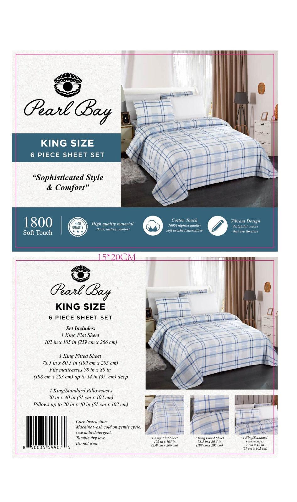 Pearl Bay 6 Piece Bed Sheet & Pillow Set