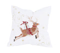 Reindeer With Gifts Embroidered Christmas Pillow