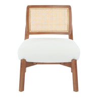 Thumbnail for Set Of 2 Modern Beige Lounge Chair With Woven Backrest, Sturdy Wooden Frame, Minimalist And Elegant Accent Seating For Living Room, Bedroom, Or Office