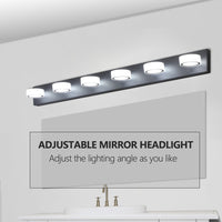 Thumbnail for LED Modern Black 6-Light Vanity Lights Fixtures Over Mirror Bath Wall