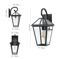 Thumbnail for 2-Pack Outdoor Wall Lanterns in Black