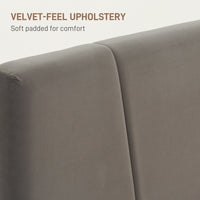 Thumbnail for HOMCOM King Size Bed Frame, With Velvet-Feel Headboard