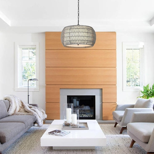 5-Lights Rattan Chandelier