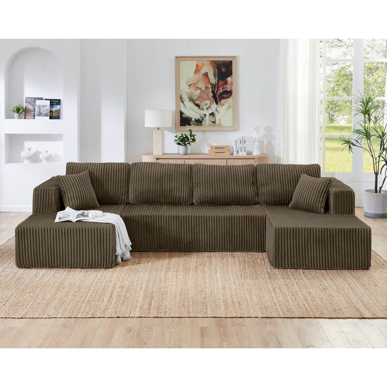 Modern Minimalist U Shape Modular Sectional Sofa