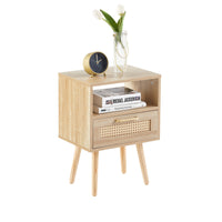 Thumbnail for Rattan End Table With Drawer
