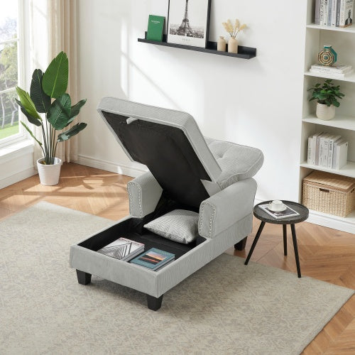 Upholstered Lounge Chair For Bedroom Living Room With Rivets