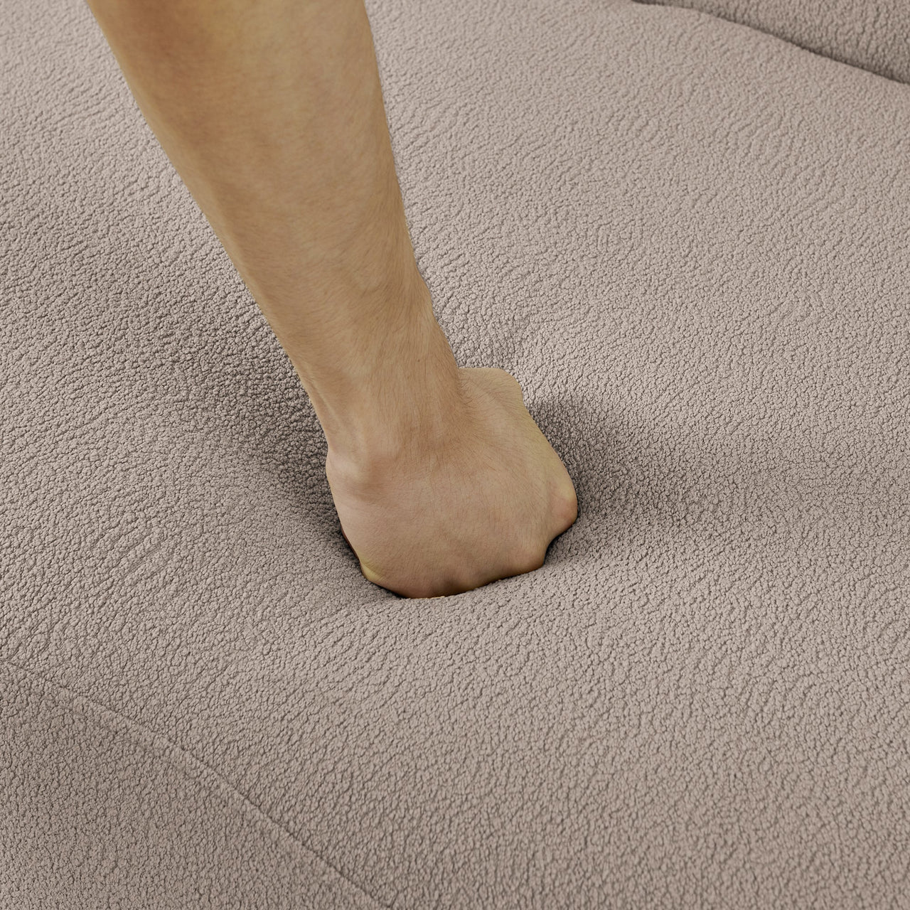 Curved Modular Sectional Sofa in Lamb's Wool Fabric