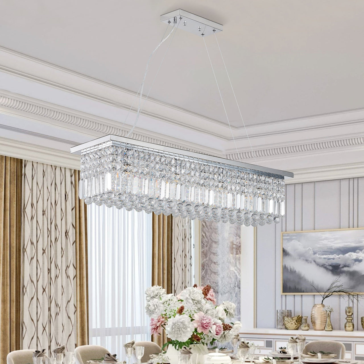 Modern Crystal Chandelier - 8-Light
