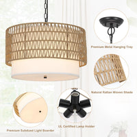 Thumbnail for 5-Light Rattan Boho Chandelier