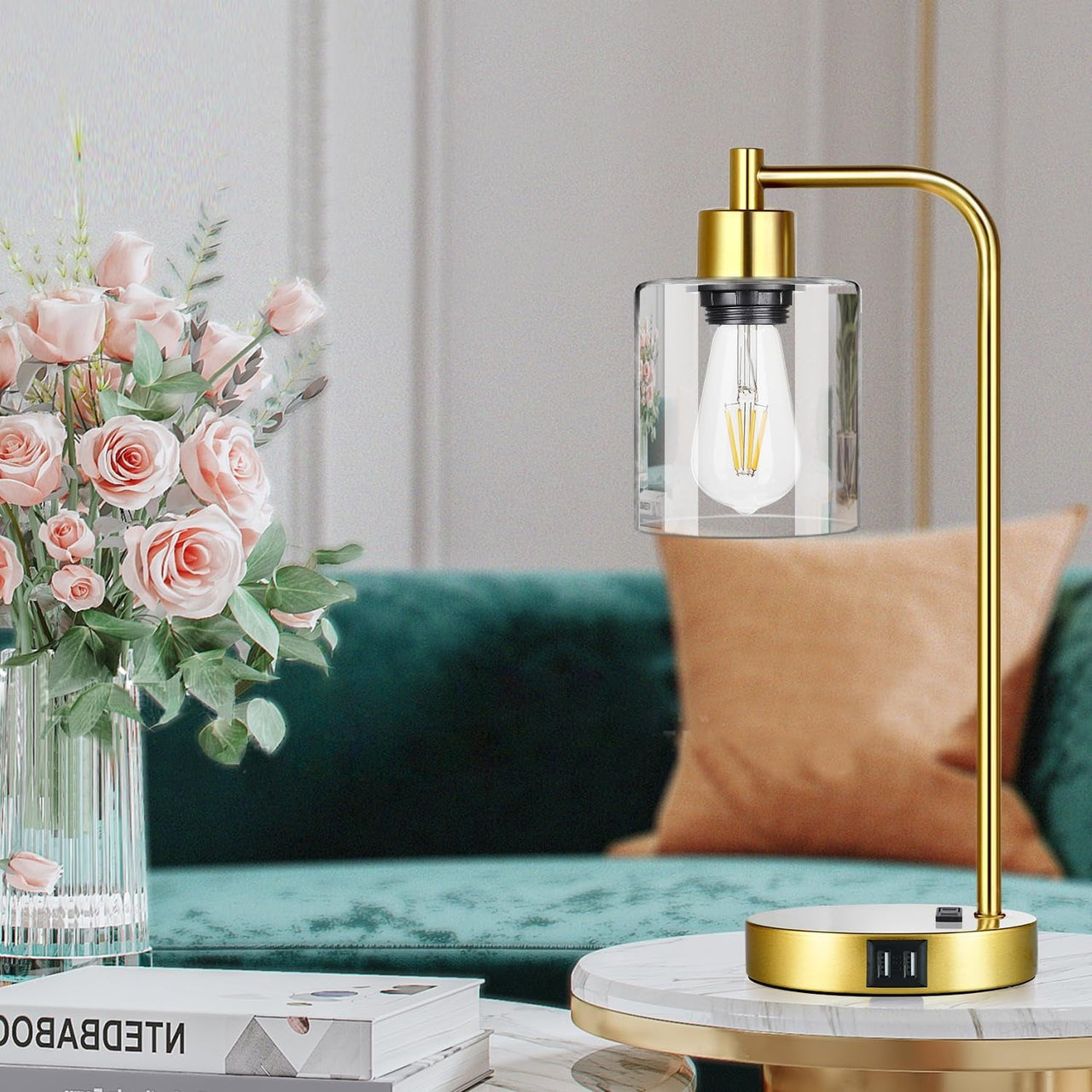 Industrial Touch Control Table Lamps Set of 2