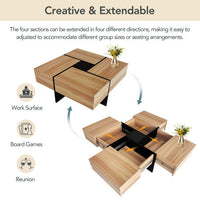 Thumbnail for Unique Design Coffee Table With 4 Hidden Storage Compartments