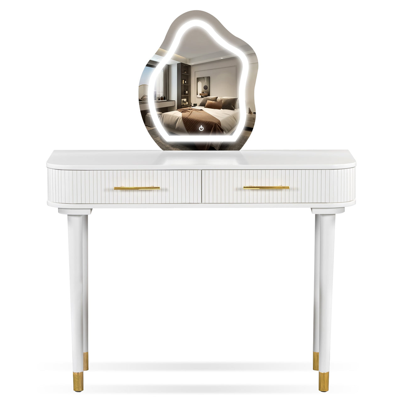 40" Modern Vanity Table Set with Mirror Touch Screen Lighted Mirror