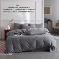 Thumbnail for Dark Grey Microfiber Duvet Cover Set with Zipper