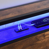 Thumbnail for Queen Size Bed Frame With Storage Headboard And 2 Drawers & LED Lights Bed With Charging Station