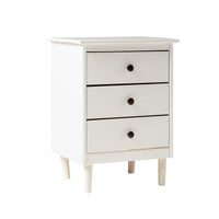Thumbnail for Classic 3-Drawer Solid Wood Nightstand - White