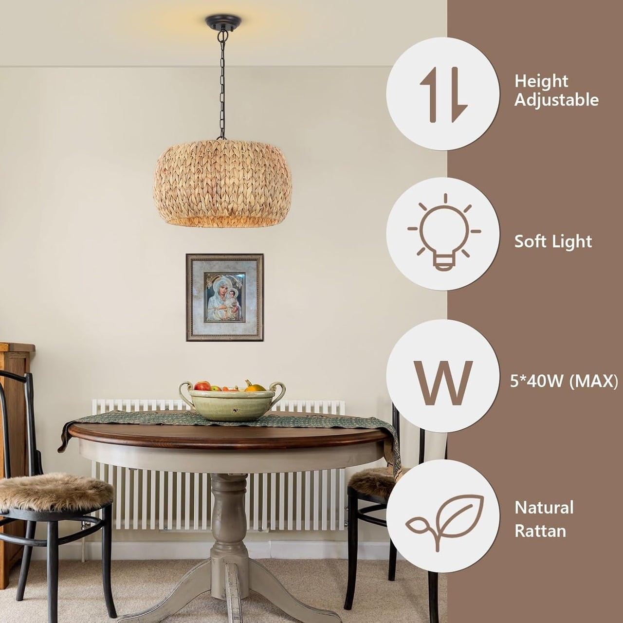 5-Light Boho Chandelier Light