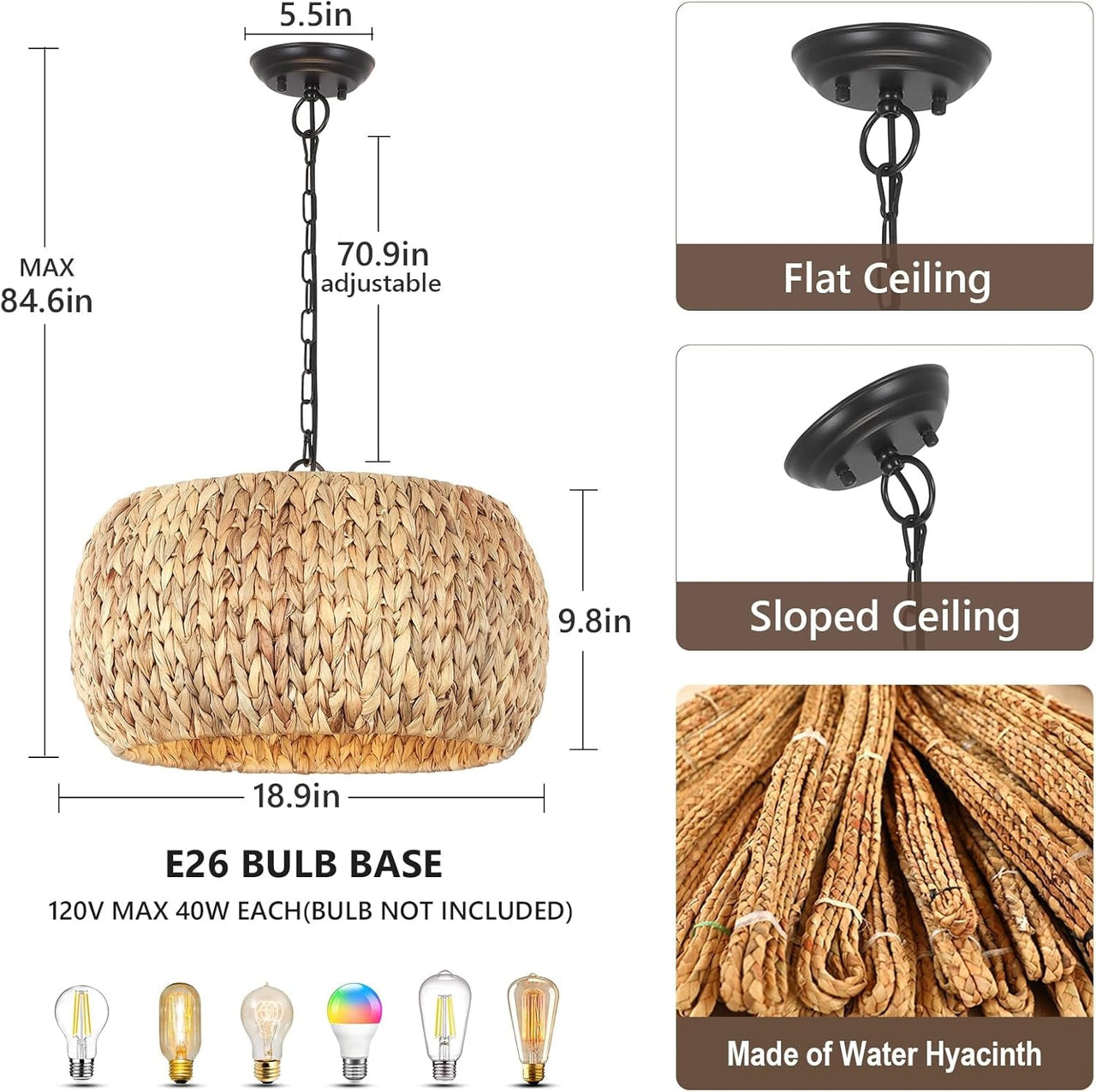 5-Light Boho Chandelier Light