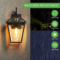 Thumbnail for 2-Pack Outdoor Wall Lanterns in Black