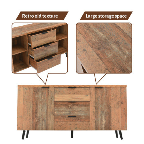 Cabinet With Adjustable Shelves with Three Drawers