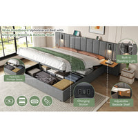 Thumbnail for King Upholstered Bed With Charging Station