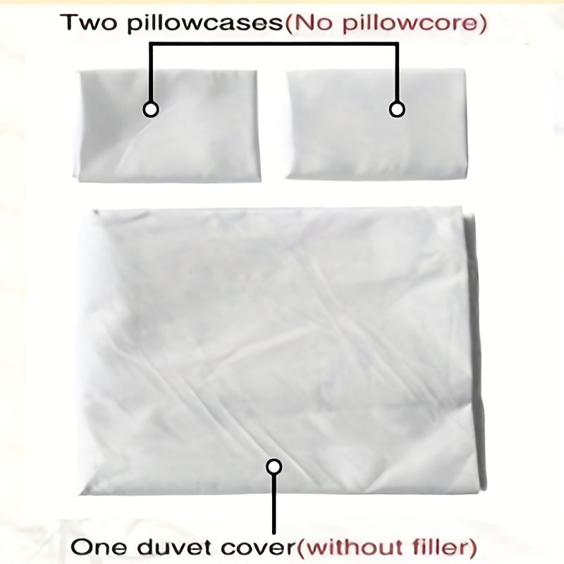 3Piece Solid Color Soft Duvet Cover Set