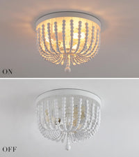 Thumbnail for White Boho Beaded Flush Mount Ceiling Light