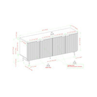 Thumbnail for Modern Scandi Fluted-Door Sideboard Black