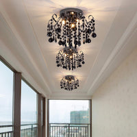 Thumbnail for Small Crystal Flush Mount Ceiling Light 3-Light