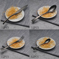 Thumbnail for Black Stainless Steel Cutlery Set - Korean Style - Casatrail.com