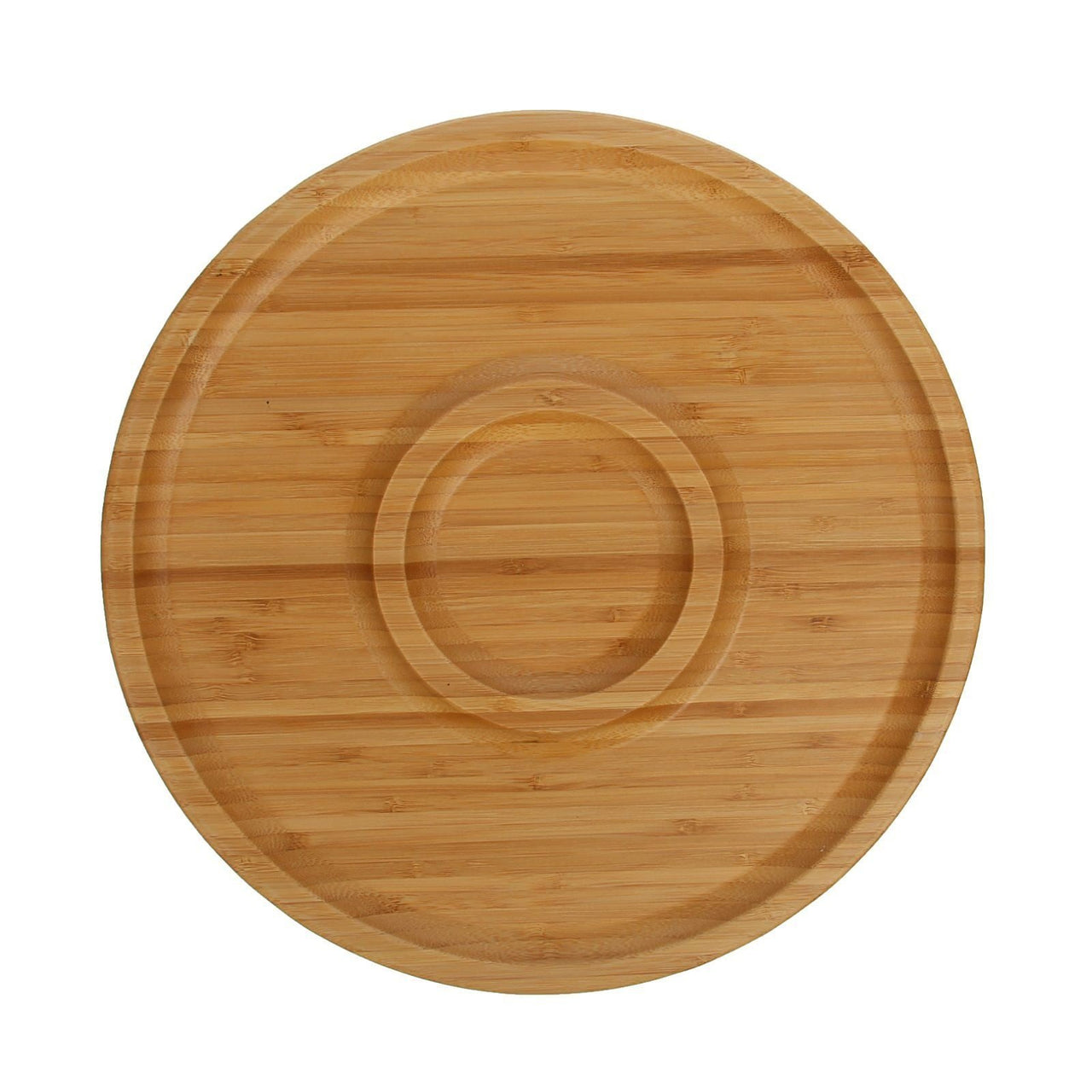 Bamboo 2 Section Platter For Appetizers / Barbecue