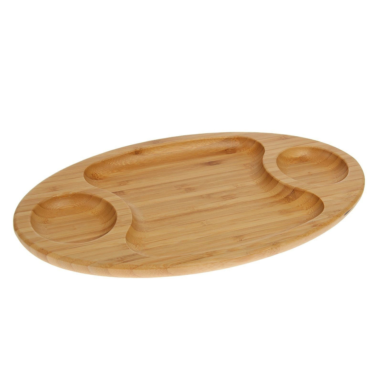 Bamboo 3 Section Platter For Appetizers