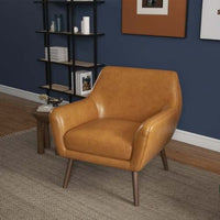 Thumbnail for Panom Tan Leather Lounge Chair