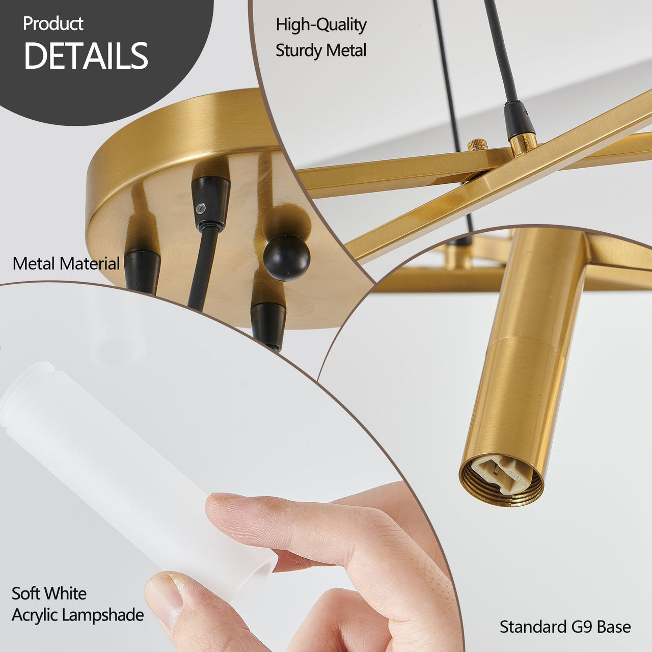 Golden Modern Chandelier Light Fixture