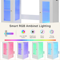Thumbnail for Large Dressing Table With 3 Color Lighting Modes & RGB Cabinets