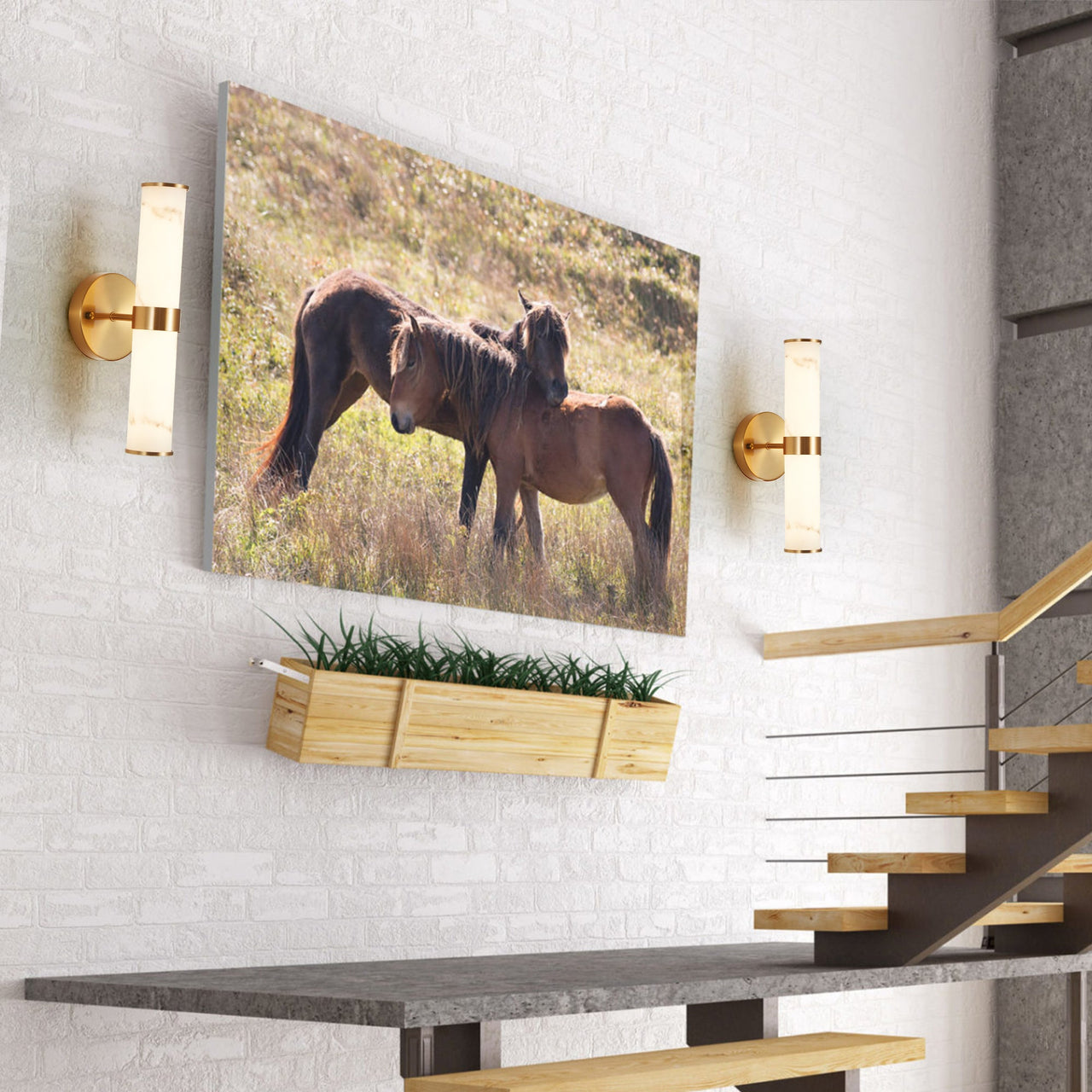 Golden and Elegant Resin Wall Sconce