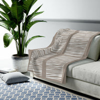 Thumbnail for Abstract Lines in Beige Plush Blanket Throw