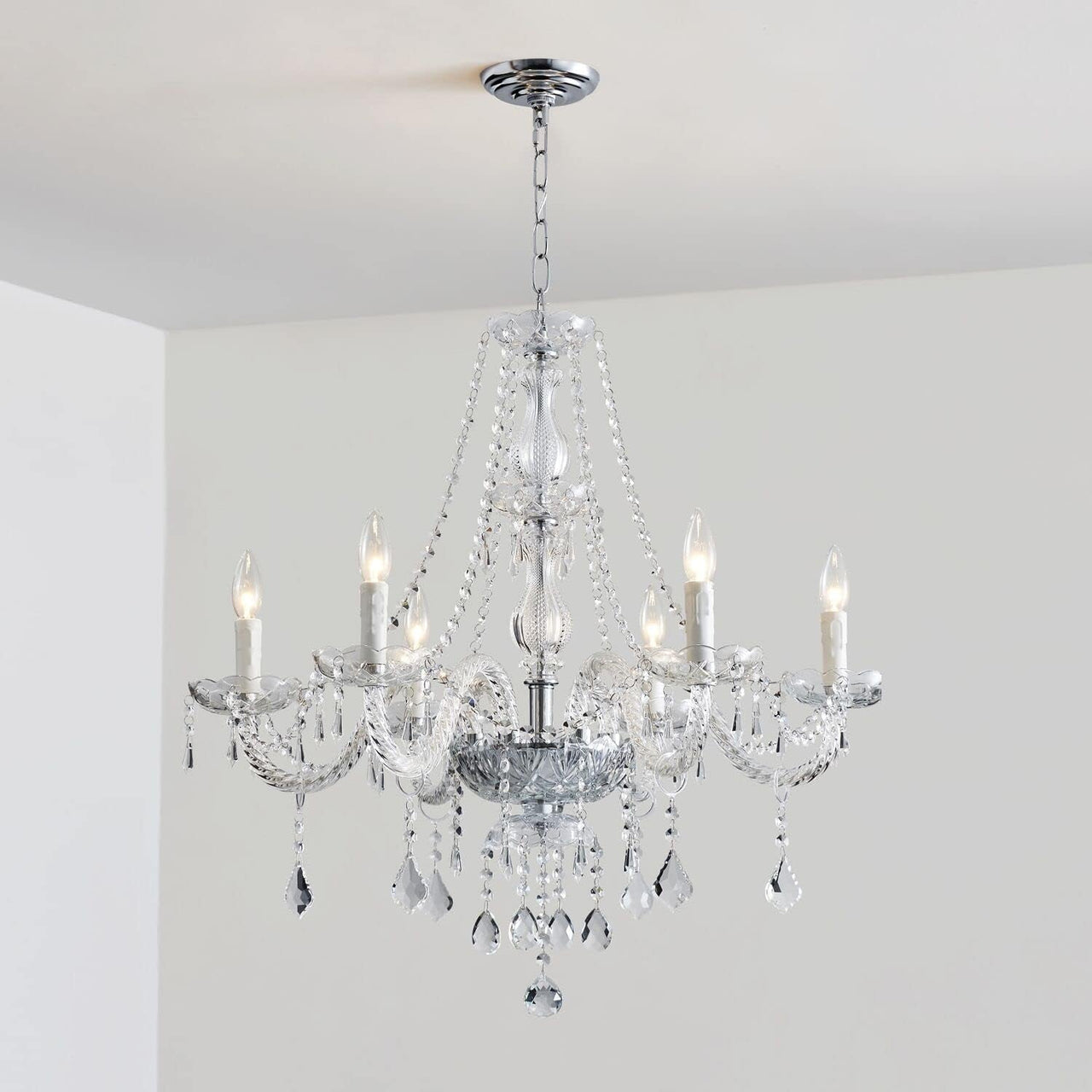 6-Light Modern Crystal Chandelier