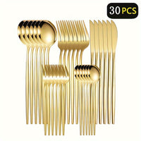 Thumbnail for Luxurious 30Piece Gold Stainless Steel Cutlery Set