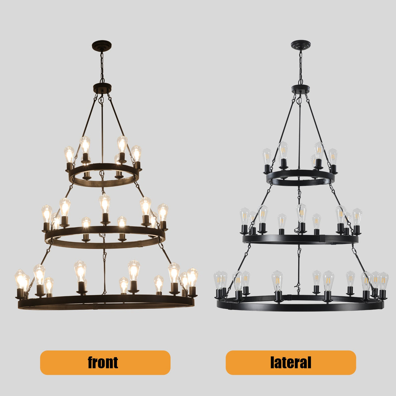 Light Metal Ring Chandelier