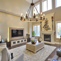 Thumbnail for Rustic Farmhouse 10-Light Candle Chandelier