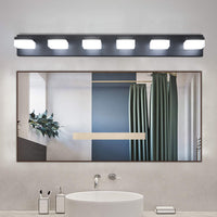 Thumbnail for Modern 6-Light Black LED Vanity Mirror Light Fixture