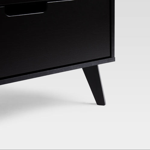 Mid-Century Hans 6-Drawer Dresser With Cut-Out Handles, Black