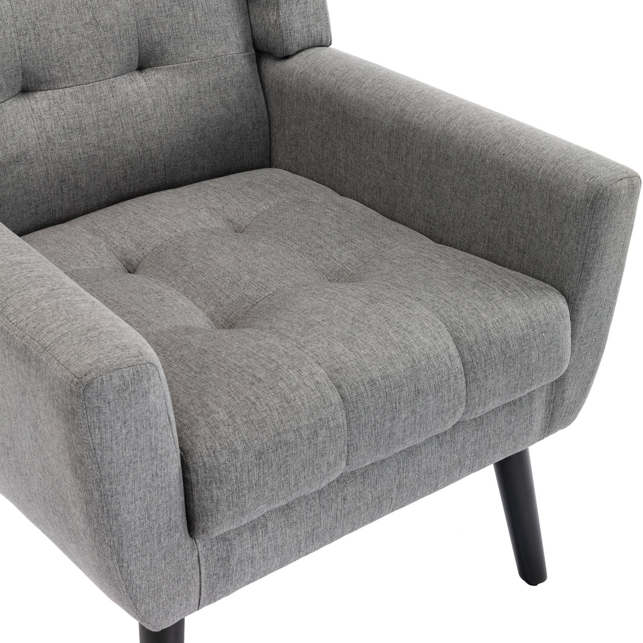 Modern Soft Linen Ergonomic Accent Chair