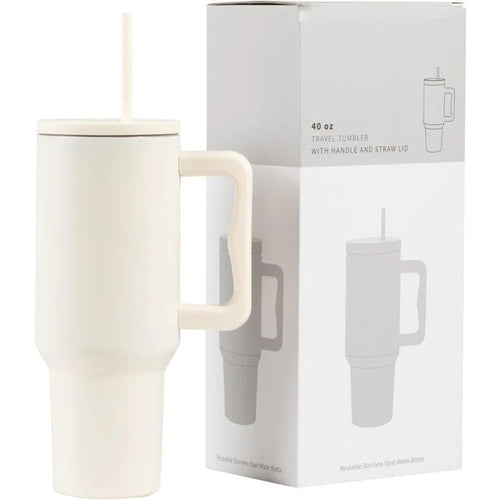 40 Oz Tumbler With Handle, Reusable Insulated Cup With Lid And Straw,