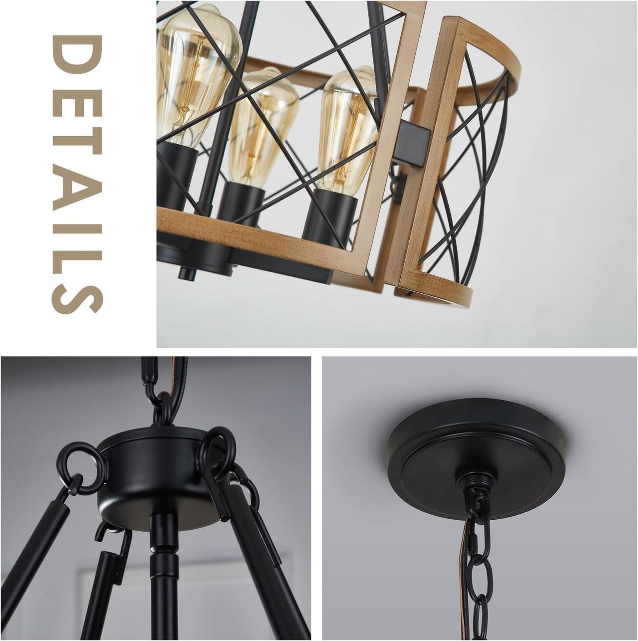 Farmhouse Chandelier - Adjustable 4-Lights